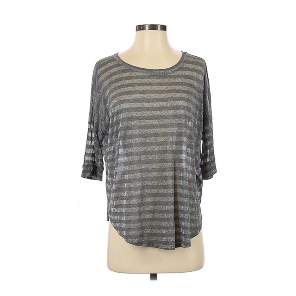 Velvet sheer striped t-shirt